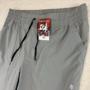 NWT Gradual Pants Joggers Mens XXL Gray Athletic Stretch Comfort Drawstring